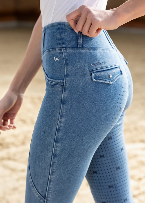 Maximilian Pro Riding Legging Denim full grip - Afbeelding 5