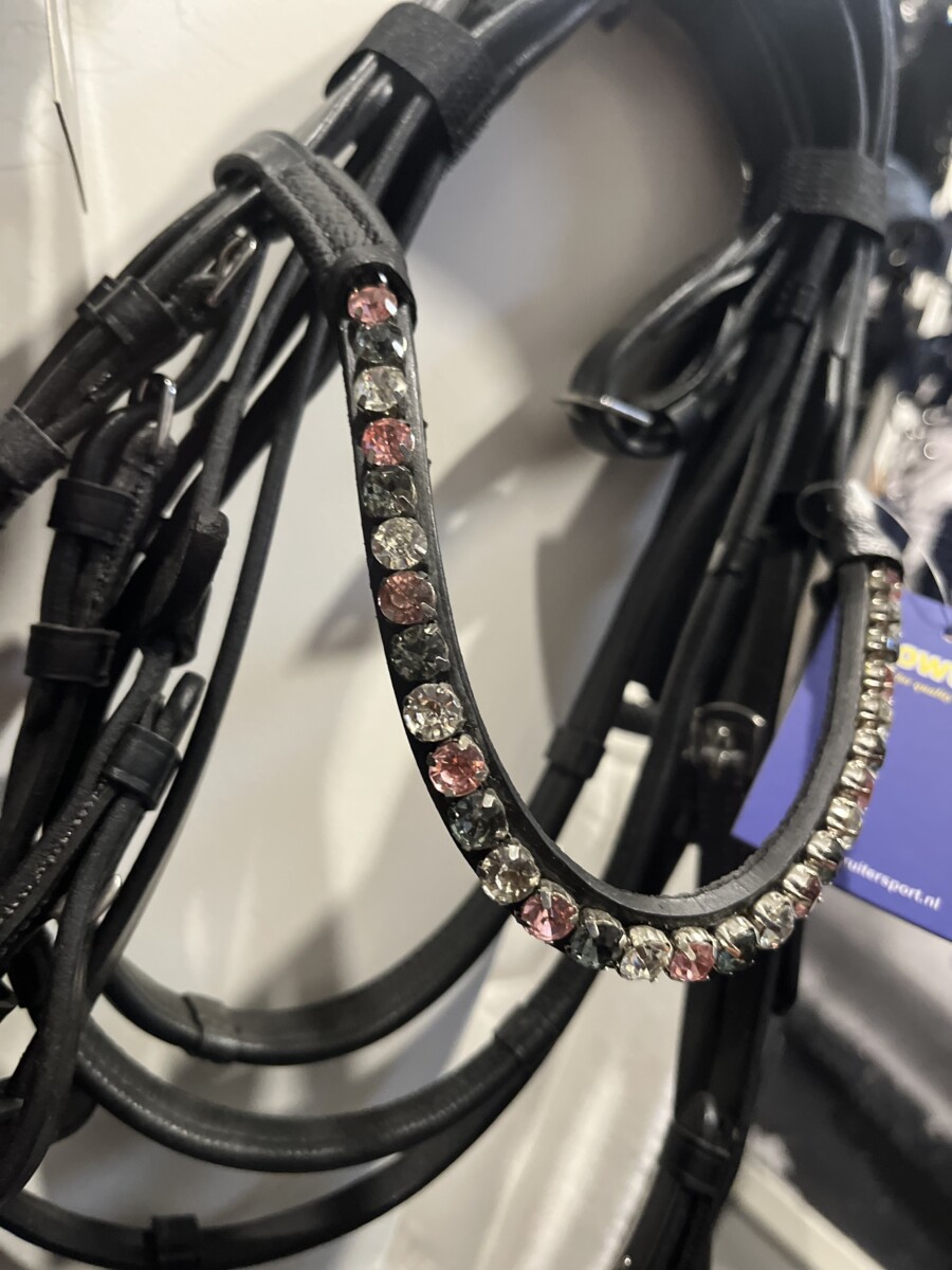 HB Showtime Evalira hoofdstel zwart pink (maat pony) - Afbeelding 3